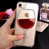 Red Wine Cup Liquid Transparent Case For iphone