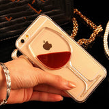 Hot red Wine Cup Liquid Quicksand Transparent phone Case