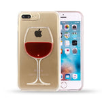 Hot red Wine Cup Liquid Quicksand Transparent phone Case