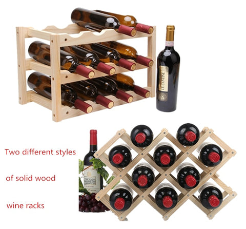 Shelf Folding Wood Wine Bottle Rack