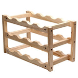 Shelf Folding Wood Wine Bottle Rack