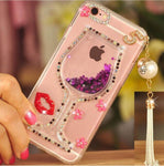 3D Liquid Quicksand Bling  Wine Glass Pattern Phone Case