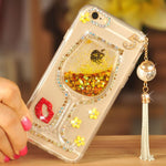 3D Liquid Quicksand Bling  Wine Glass Pattern Phone Case