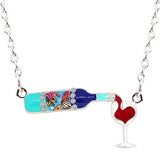 Red Wine Bottle Heart Pendant