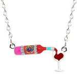 Red Wine Bottle Heart Pendant