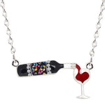 Red Wine Bottle Heart Pendant